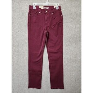 Levis Classic Mid Rise Straight-Leg Jeans Womens 4 Windsor Wine Stretch NEW